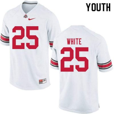 Youth Ohio State Buckeyes #25 Brendon White White Nike NCAA College Football Jersey Classic RVL1244YA